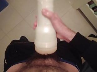 Destroya Fleshlight handjob and dirty talk (solo male fleshlight - hairy cock)