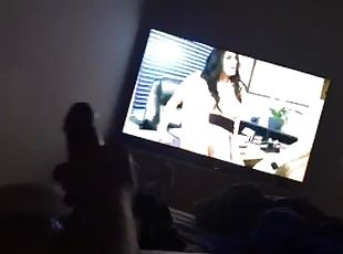 Daddy jacking off while we watch porn together