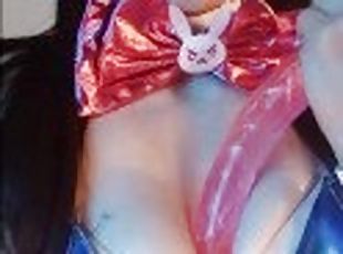 D VA cosplay???? Boops Fucking