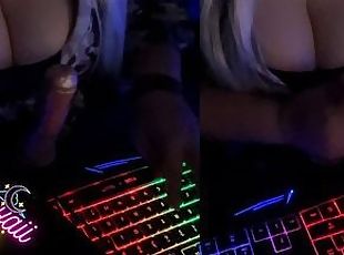 Doing two things at the same time, finishing only one  ) (Gaming, Handjob)????????