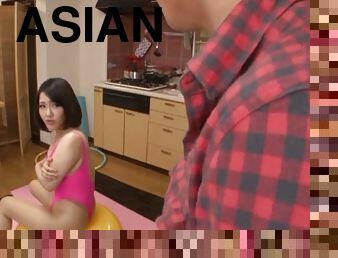 Gorgeous Asian babe with nice big tits enjoying a hardcore fuck