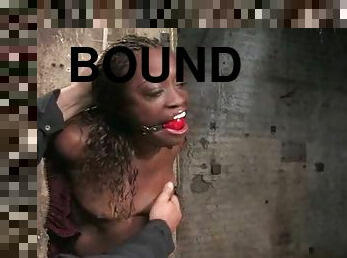 Monique gets bound to a chair and tormented in BDSM clip