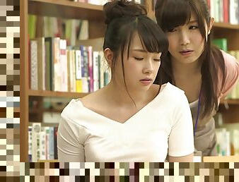 Horny women hook up in a library for an amazing lesbian session