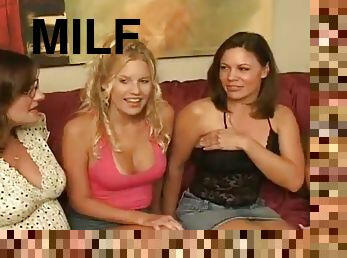 Four crazy milfs are going to have a lesbian group sex