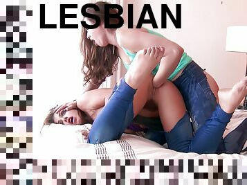 Crazy lesbian teens get kinky and fist each other's pussies