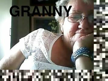 Dirty granny shows her tits on webcam