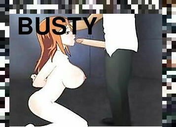 Super Busty Anime Slut Gives a Deep Throat Blowjob - Hot Cartoons Porn