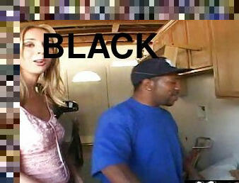 Lucky black fellow gets to play with a randy blonde's body