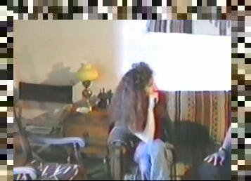 Retro video with curly girl getting fucked in her bushy pussy