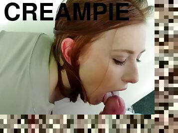 Innocent Red Head Gets A Creampie Prescription 2