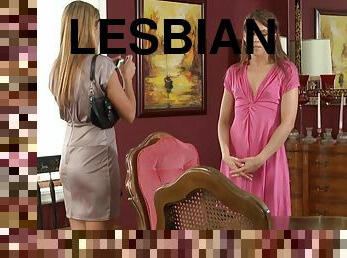 Creative and excellent long haired chicks enjoy their first time lesbians sex action