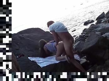 Beautiful teen Gets Fucked By The Beach's Rocky Shore