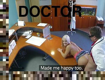 Perfect Sexy Blonde Gets Probed By Doctor On Reception Desk 1