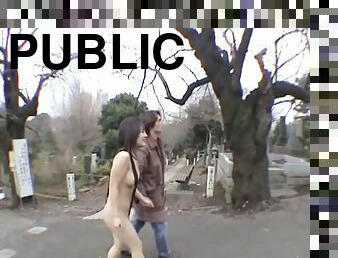 Subtitled JAV public nudity string bikini graveyard blowjob