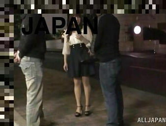 Curvy Japanese Girl Has a Hot Threesome with Two Guys