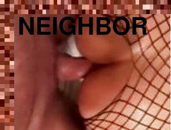 Neighbor fucks all three of my holes