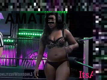 Prostyle erotic female wresting domination in ring