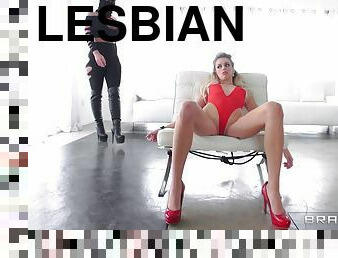 Dominant lesbian beauty owns this sexy sub slut pussy