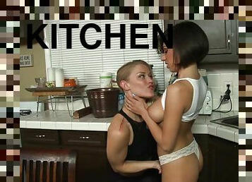 Ash Hollywood and Darcie Dolce toying each other in the kitchen