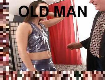 She lured old man to fuck her hard