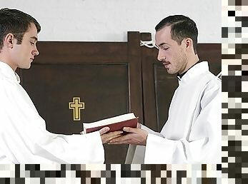 Perv Priest Drills And Breeds Inexperienced Altar Boy Mason Anderson During Holy Ritual - YesFather