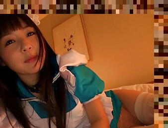 Naughty maid Tsubomi will do anything to play with an erected dick