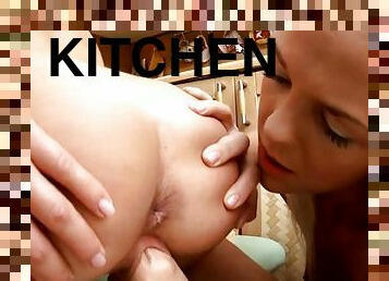 Kitchen Fondling with two smoking hot blondies