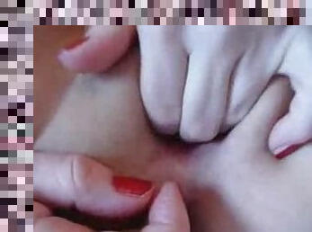 Mom fingering her holes on camera