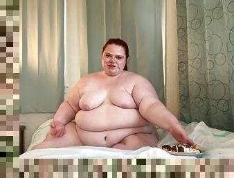 Keep eating huge obese slut
