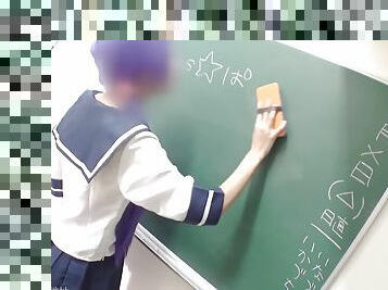 Horny teacher fingering pussy of Japanese schoolgirl