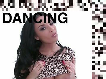 Dancing Anissa Kate takes out her big tits