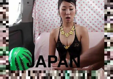 Kinky sex session with an adoring Japanese chick in a van