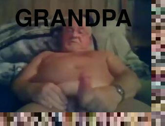 Grandpa cum on cam