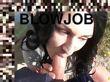 Sophie Garcia rewards horny policeman with a nice blowjob