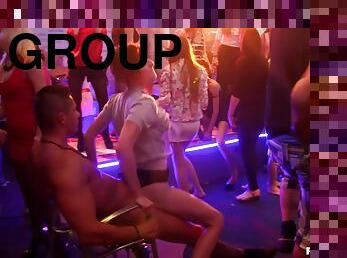 Hardcore orgy with cock sucking cum sluts in a nightclub