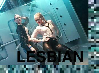 Lesbian stunners get soaked wet in a sexy cosplay shoot