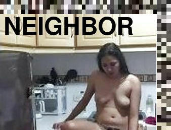 I fuck my neighbor's daughter in the kitchen of her house