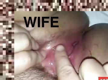 Homemade cum on wifes pussy
