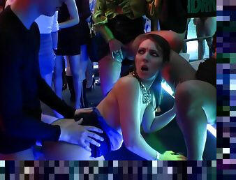 Packed nightclub with notorious European cock teasing sluts