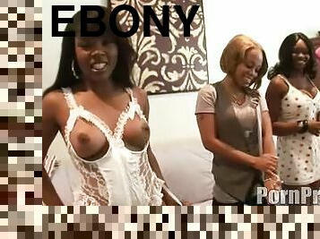 Ebony chicks make a hot stud more pleased than ever