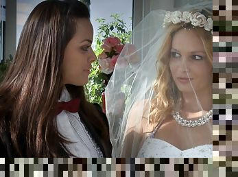 Lesbian brides make the most out of their first night married