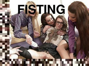 Blouses and sexy skirts look incredible on fisting lesbians