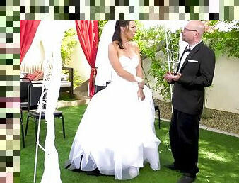 Shemale bride receives oral sex outdoors at wedding reception - Here Cums The Bride Chanel Santini