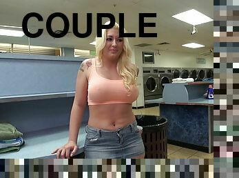 Big tits and ass babe fucked by your dick at the laundromat