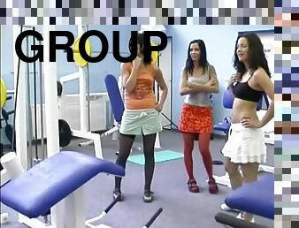 Gym orgy with a group of super hot and tight sluts