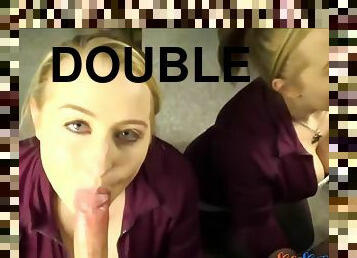 Double Vision-blonde Girls Dripping Salivating Deepthroat