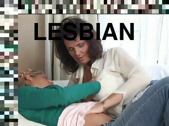 Magnificent lesbian MILF fucks a brely legal teen sweetheart