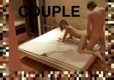 Teen Couple Fucking hard On A King Size Bed