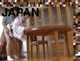 Japanese wife Miku Sunohara shows her cock-sucking skills to a guy
