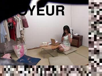 Adorable Haruki Satou Masturbates While A Voyeur Watches